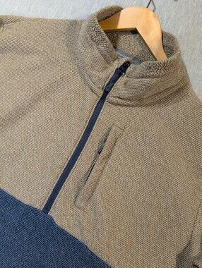 Ascend 1/2 Zip Pullover Fleece Sweater Men's XLT Brown Blue